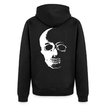 Skull horror skull cool gift idea - Unisex Premium Organic Zip Hoodie - black - Back - Nico (187cm)