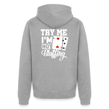 Jeu de poker Texas Holdem cadeau I poker - Veste à capuche bio Premium Unisexe - gris chiné - Dos - Nico (187cm)