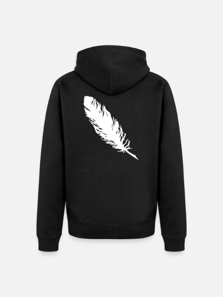 feather - Unisex Premium Organic Zip Hoodie - black