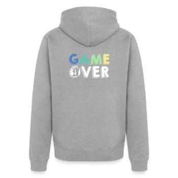 Enterrement de vie de garçon - Veste à capuche bio Premium Unisexe - gris chiné - Dos - Nico (187cm)