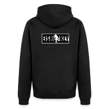 Eishockey - Eishockey TShirt - Unisex Premium Bio Zip Hoodie - Schwarz - Hinten - Nico (187cm)