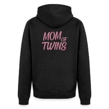 Mama Zwillinge Mutter Geschenk I Muttertag Mami - Unisex Premium Bio Zip Hoodie - Schwarz - Hinten - Nico (187cm)