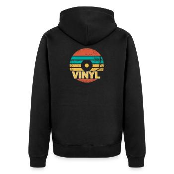 Cadeau de disque vinyle rétro, je collectionne les disques - Veste à capuche bio Premium Unisexe - noir - Dos - Nico (187cm)