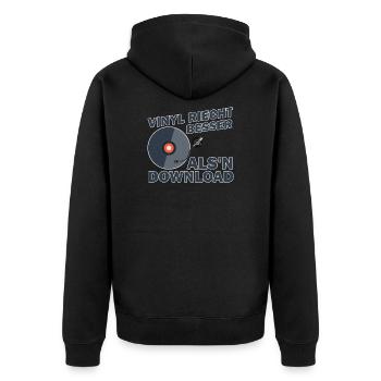 Vinyl Schallplatte Geschenk I Plattensammler - Unisex Premium Bio Zip Hoodie - Schwarz - Hinten - Nico (187cm)
