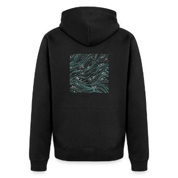 Ocean - Ocean Current Square - Veste à capuche bio Premium Unisexe - noir - Dos - Nico (187cm)