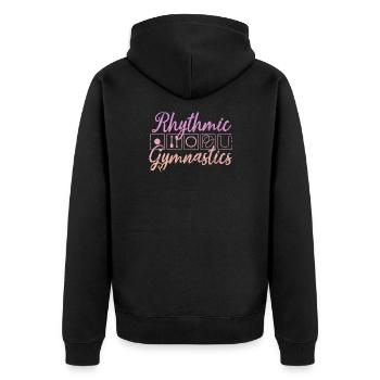 Rhythmische Sportgymnastik Geschenk - Unisex Premium Bio Zip Hoodie - Schwarz - Hinten - Nico (187cm)