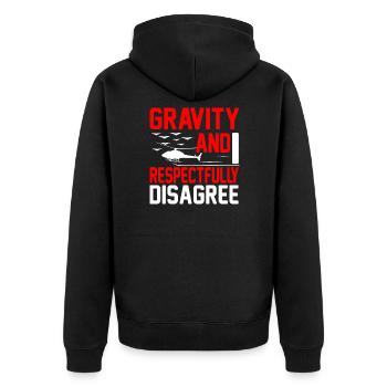 Hubschrauber Pilot Geschenk I Helikopter Heli - Unisex Premium Bio Zip Hoodie - Schwarz - Hinten - Nico (187cm)