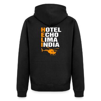 Helicopter Pilot Gift I Helicopter Helicopter - Unisex Premium Organic Zip Hoodie - black - Back - Nico (187cm)