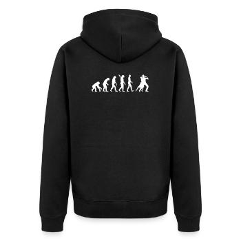 Salsa - Human Evolution / Darwin / blanc - Veste à capuche bio Premium Unisexe - noir - Dos - Nico (187cm)