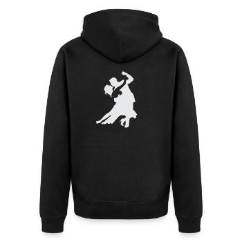 Salsa - silhouette d'un couple dansant - Veste à capuche bio Premium Unisexe - noir - Dos - Nico (187cm)