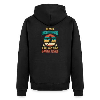 Joueur de basket fille cadeau I streetball - Veste à capuche bio Premium Unisexe - noir - Dos - Nico (187cm)