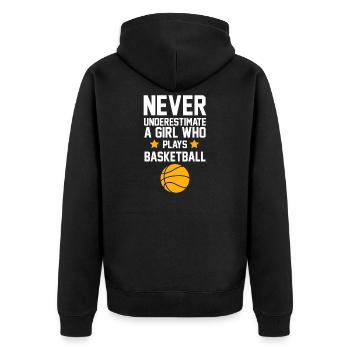 Joueur de basket fille cadeau I streetball - Veste à capuche bio Premium Unisexe - noir - Dos - Nico (187cm)