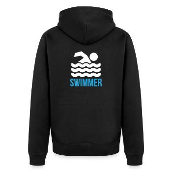Nageur - nageur symbole de natation - Veste à capuche bio Premium Unisexe - noir - Dos - Nico (187cm)