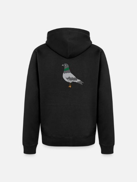 Pigeon - Colombe cool avec lunettes de soleil - Veste à capuche bio Premium Unisexe - noir