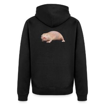 Nackte Maulwurfsratte Geschenk lustiger Sandwelpe haarlos - Unisex Premium Bio Zip Hoodie - Schwarz - Hinten - Nico (187cm)