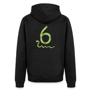Snake Birthday Boy 6th Sixth Kids Reptile Animal - Unisex Premium Organic Zip Hoodie - black - Back - Nico (187cm)