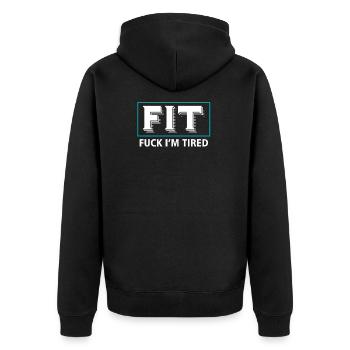 Fatigué - Veste à capuche bio Premium Unisexe - noir - Dos - Nico (187cm)