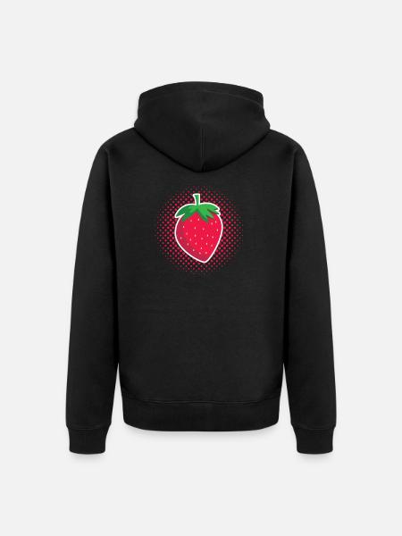 Fraise - rétro à pois rouges - Premium økologisk unisex-hættejakke - sort