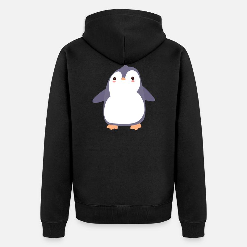 Pingouin mignon - Veste à capuche bio Premium Unisexe - noir