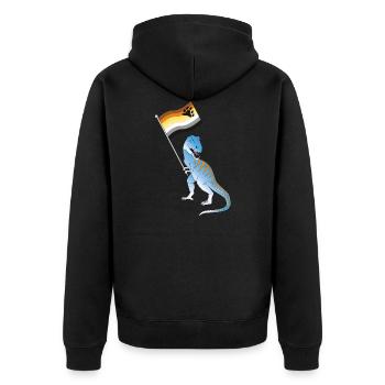 Homosexuell Bär Flagge Dinosaurier LGBTQIA Homosexueller Stolz - Unisex Premium Bio Zip Hoodie - Schwarz - Hinten - Nico (187cm)