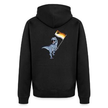 Homosexuell Bär Flagge Dinosaurier LGBTQIA Homosexueller Stolz - Unisex Premium Bio Zip Hoodie - Schwarz - Hinten - Nico (187cm)