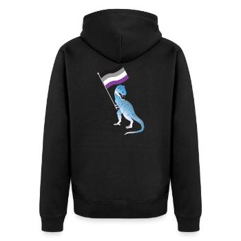 Asexuelle Flagge Dinosaurier LGBTQIA Stolz LGBT - Unisex Premium Bio Zip Hoodie - Schwarz - Hinten - Nico (187cm)