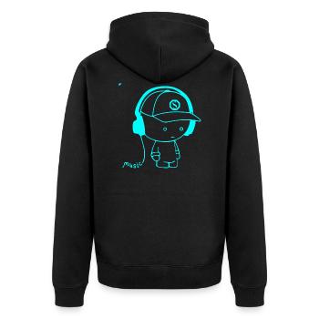 Boy - Headset - Music - Unisex Premium Bio Zip Hoodie - Schwarz - Hinten - Nico (187cm)
