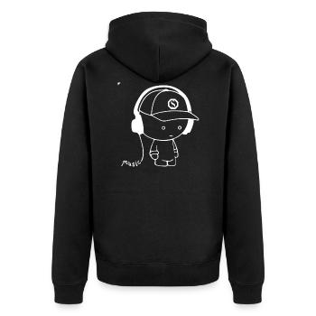 Garçon - casque - musique - Veste à capuche bio Premium Unisexe - noir - Dos - Nico (187cm)