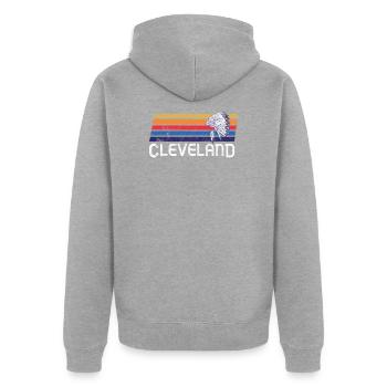 Cleveland Feather Native American Baseball Sports - Veste à capuche bio Premium Unisexe - gris chiné - Dos - Nico (187cm)