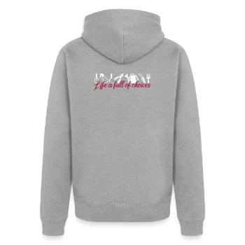 garden - Unisex Premium Organic Zip Hoodie - heather grey - Back - Nico (187cm)