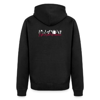 garden - Unisex Premium Organic Zip Hoodie - black - Back - Nico (187cm)