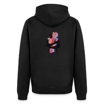 Painting - Unisex Premium Organic Zip Hoodie - black - Back - Nico (187cm)