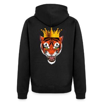 Tiger King - Unisex Premium Organic Zip Hoodie - black - Back - Nico (187cm)
