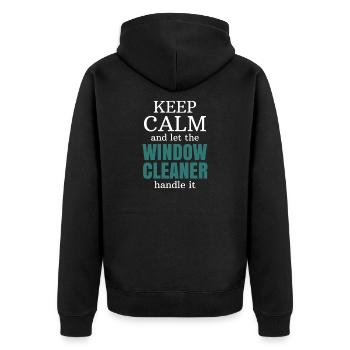 Fensterputzer Geschenk Beruf - Unisex Premium Bio Zip Hoodie - Schwarz - Hinten - Nico (187cm)