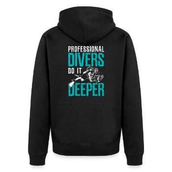 Professional diver - Unisex Premium Organic Zip Hoodie - black - Back - Nico (187cm)