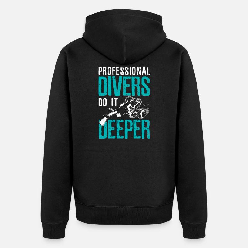 Berufstaucher - Unisex Premium Bio Zip Hoodie - Schwarz