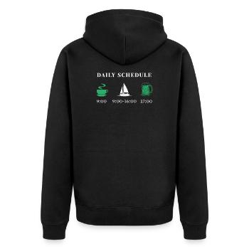 Daily schedule sailing & boating gift - Unisex Premium Organic Zip Hoodie - black - Back - Nico (187cm)