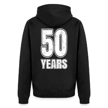 50 Years 50th Birthday Gift - Unisex Premium Organic Zip Hoodie - black - Back - Nico (187cm)