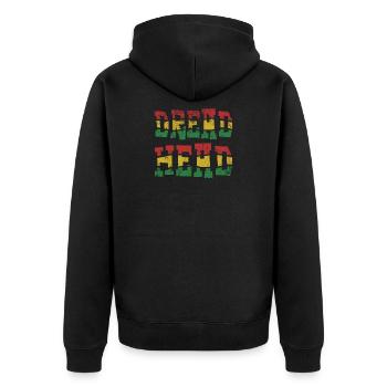 Dreadlocks Rasta hair Rastafarian gift - Unisex Premium Organic Zip Hoodie - black - Back - Nico (187cm)