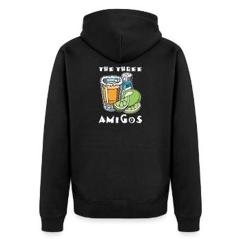 Tequila - Unisex Premium Bio Zip Hoodie - Schwarz - Hinten - Nico (187cm)