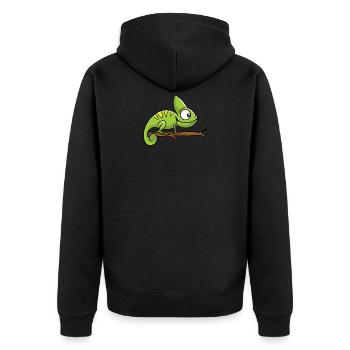 chameleon - Unisex Premium Organic Zip Hoodie - black - Back - Nico (187cm)
