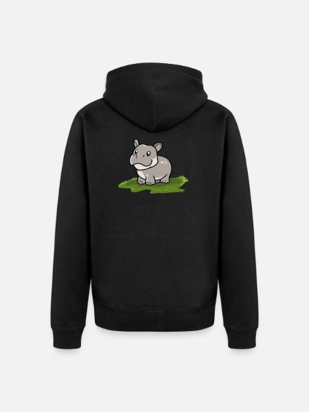 Hippopotame - Veste à capuche bio Premium Unisexe - noir