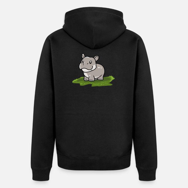Hippopotame - Veste à capuche bio Premium Unisexe - noir