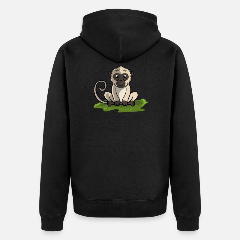 Affe Äffchen - Unisex Premium Bio Zip Hoodie - Schwarz
