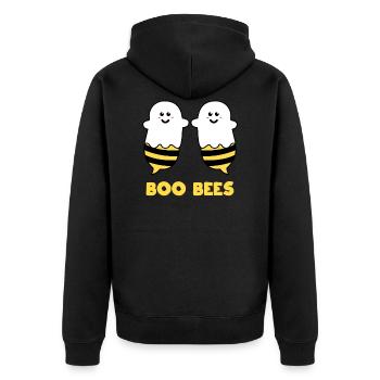 Boo Bees Halloween Costume Bee Breast - Unisex Premium Organic Zip Hoodie - black - Back - Nico (187cm)