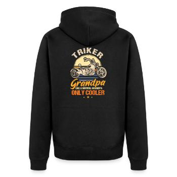 Triker grandpa gift Trike grandfather - Unisex Premium Organic Zip Hoodie - black - Back - Nico (187cm)