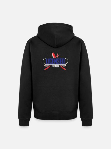 Barber Barbershop Barber Beard - Unisex Premium Organic Zip Hoodie - black