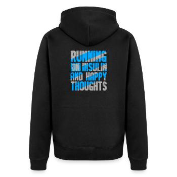Diabetes diabetic pancreatic insulin - Unisex Premium Organic Zip Hoodie - black - Back - Nico (187cm)
