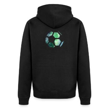 Fußball Fussball - Unisex Premium Bio Zip Hoodie - Schwarz - Hinten - Nico (187cm)