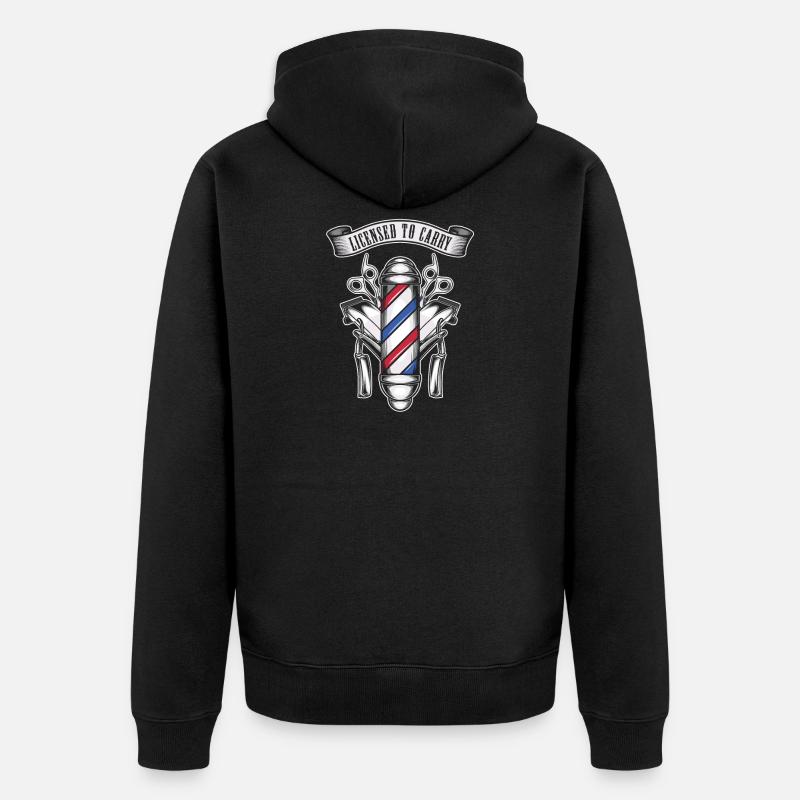 Barber Barbershop Barber Barbe - Veste à capuche bio Premium Unisexe - noir
